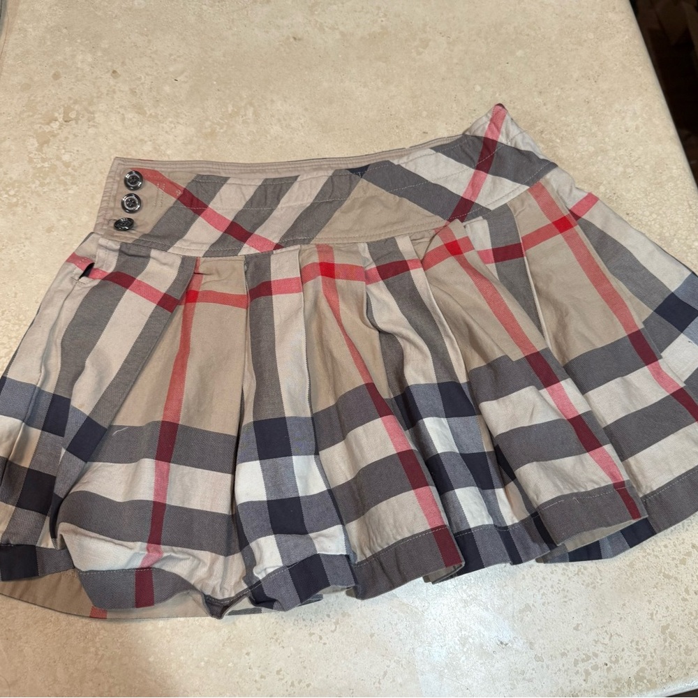 Burberry Kids Plaid Skirt - Beige, Red, and Black